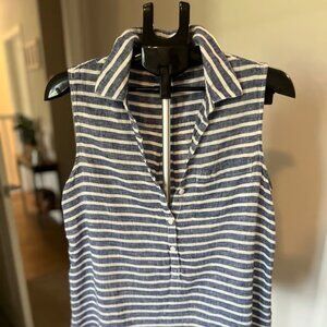 Nautical Striped Linen Tank Top